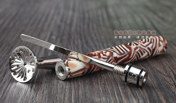 淘金周 8deco镂花防熄火烟斗压棒带通针  碾磨式 club多彩-2