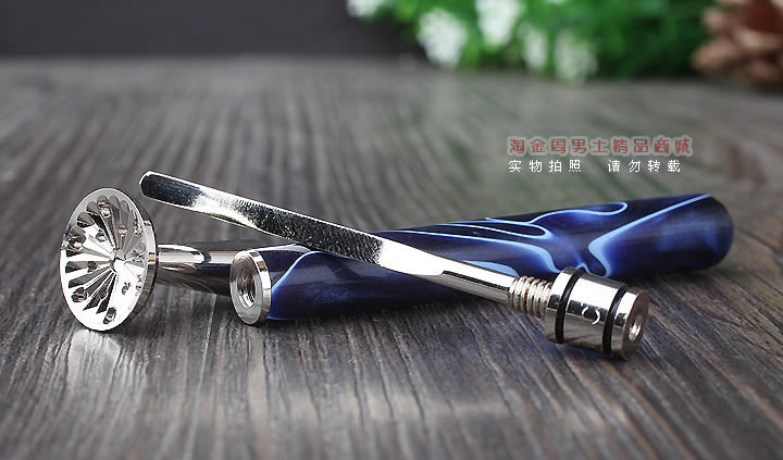 淘金周 8deco镂花防熄火烟斗压棒带通针  碾磨式 club蓝彩-2